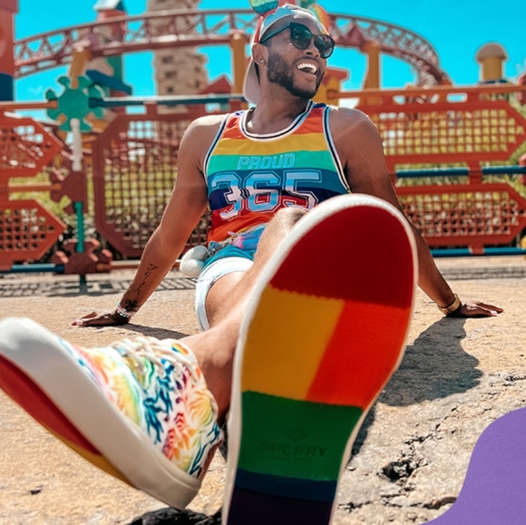 Sperry Peace Rainbow Pride NWT BNIB Top Siders Slipons Boat Limited Edition - Picture 15 of 17